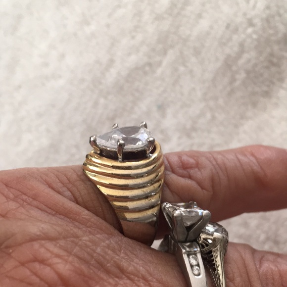 Vintage  diamond 14 KT GE ring size 4.5 - Picture 6 of 8